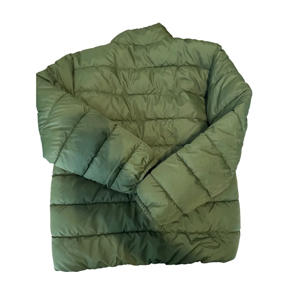 Children's Place Puffer Olive Green Full Zip‎ Lightweight Coat Outerwear XL 14